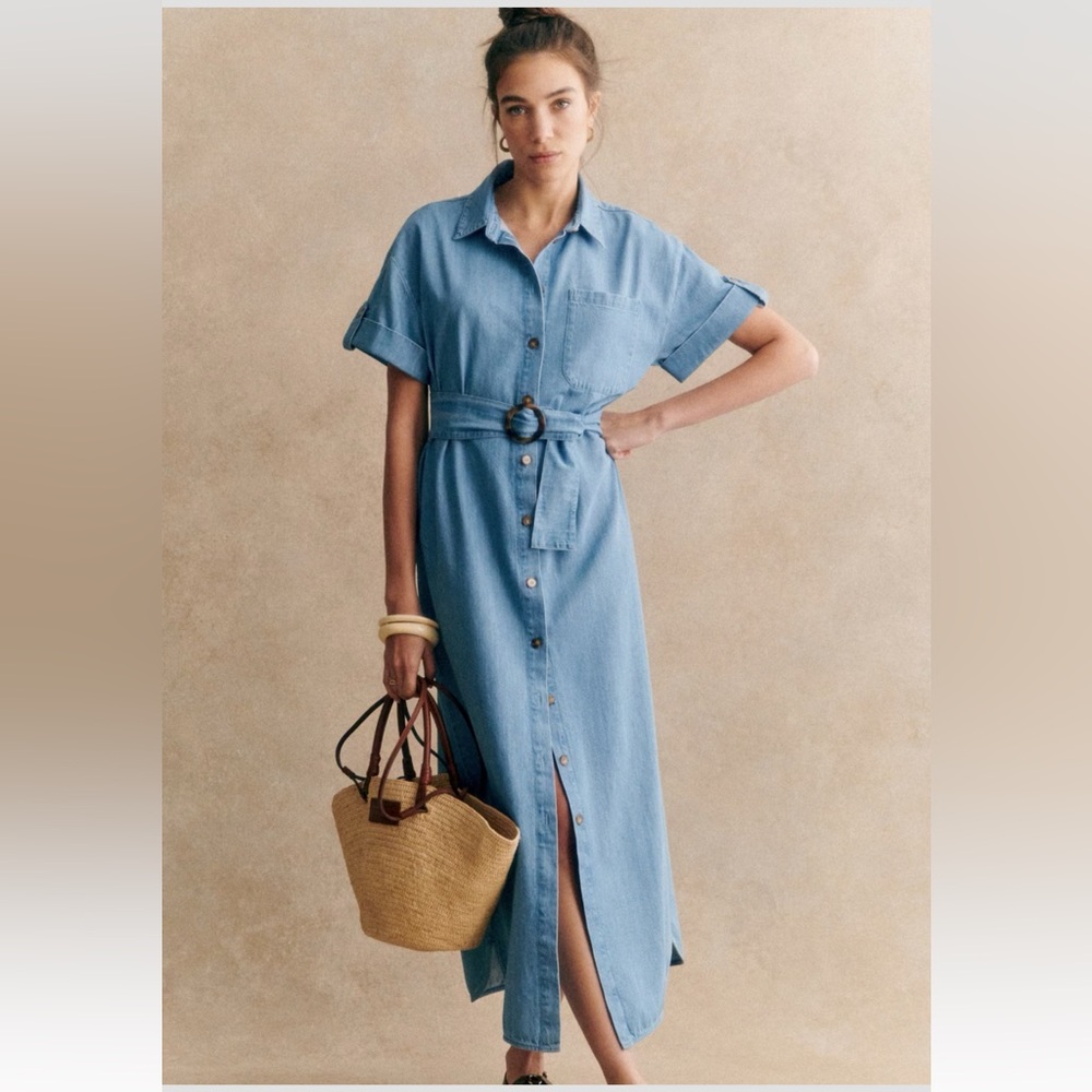 Sézane Dora Midi Dress with Belt